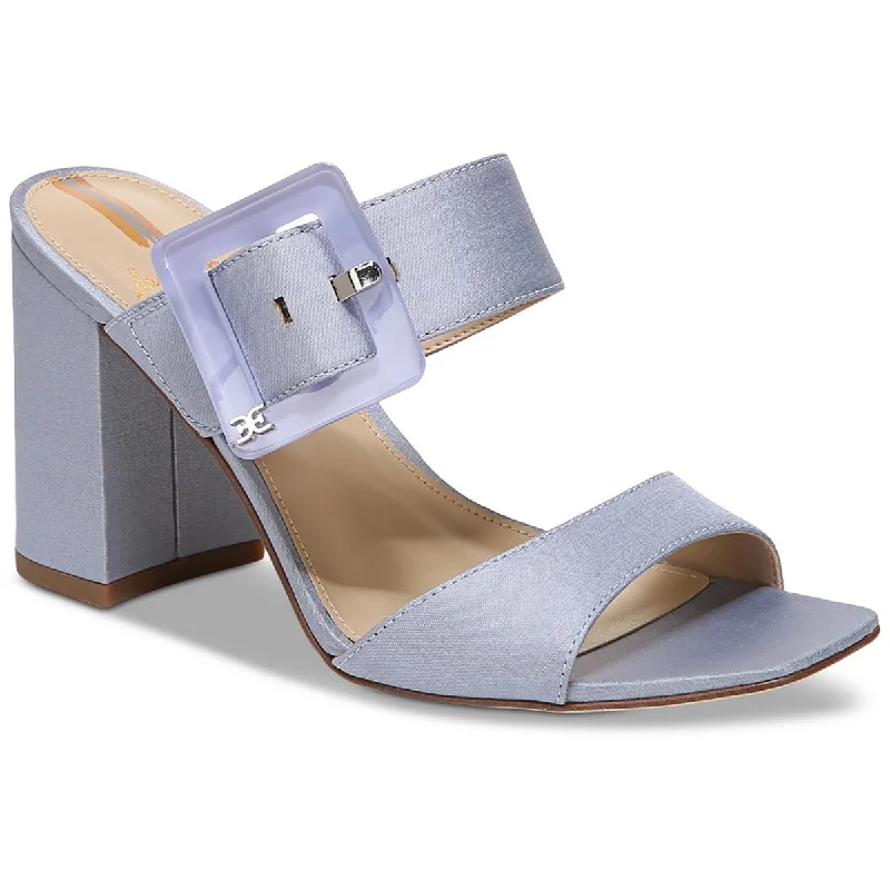 Comfortable sandals for women with adjustable Velcro straps for a perfect fit-Sam Edelman Womens Dalton Buckle Square Toe Heels