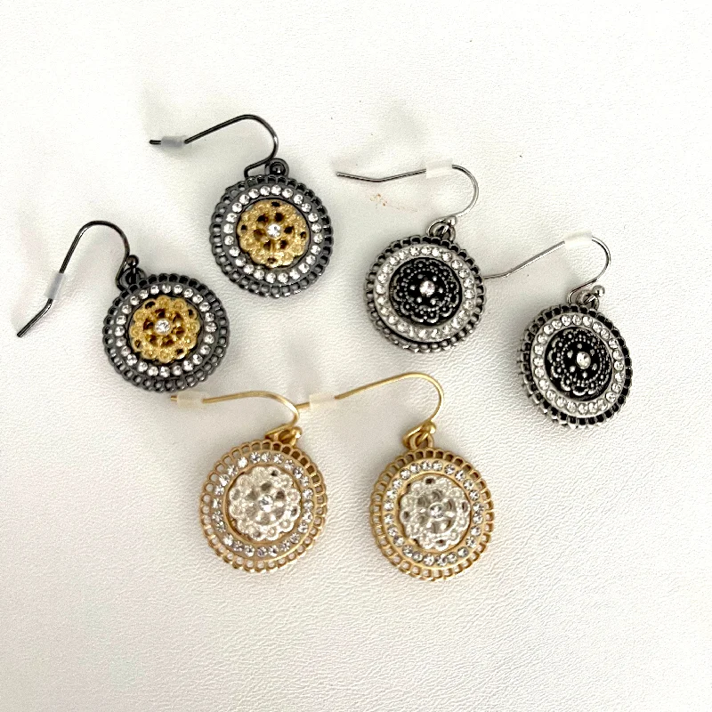 Indian Drop Earrings with Intricacy -Scalloped CZ Encrusted Earrings