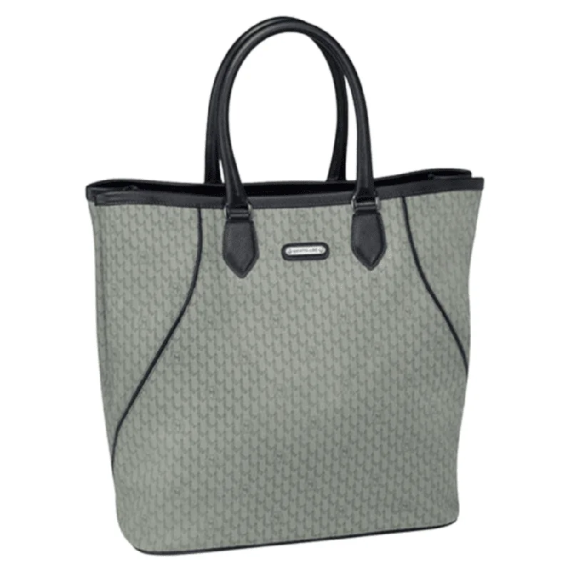 Handle bags with eco-friendly bamboo handles -Montblanc Signature Stone Grey Fabric & Leather Women's Tote Bag 107781