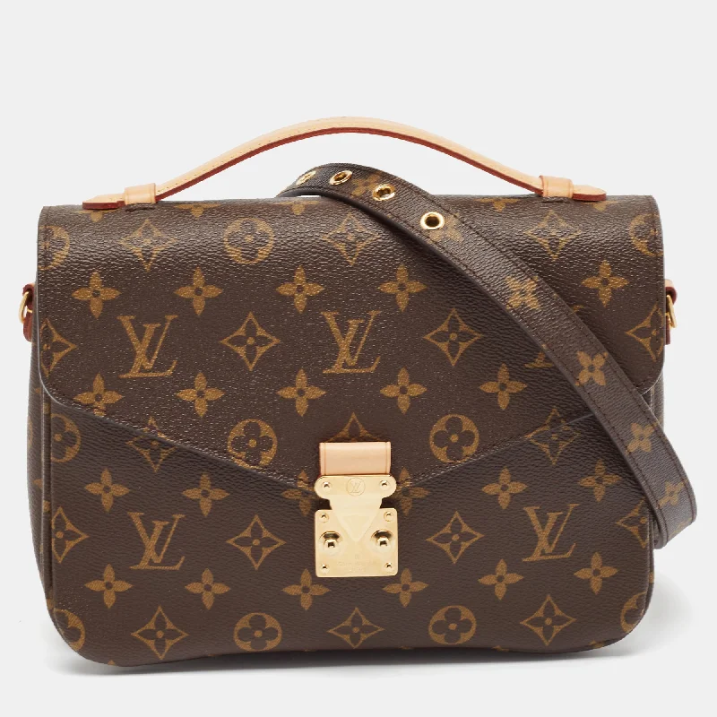 Handle bags with bright florals for cheer -Louis Vuitton Monogram Canvas Pochette Metis Bag