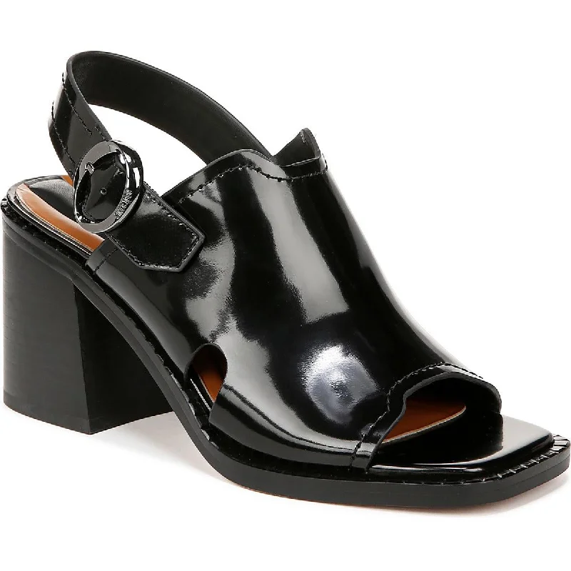 Slip-on sandals for men with flexible fit and soft footbed for comfort-Franco Sarto Womens AMY Patent Leather Square Toe Slingback Heels