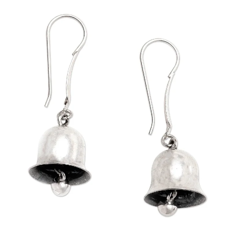 Gothic Drop Earrings with Dark Tone -NOVICA Jingle Bells, Sterling silver dangle earrings - 2*0.6