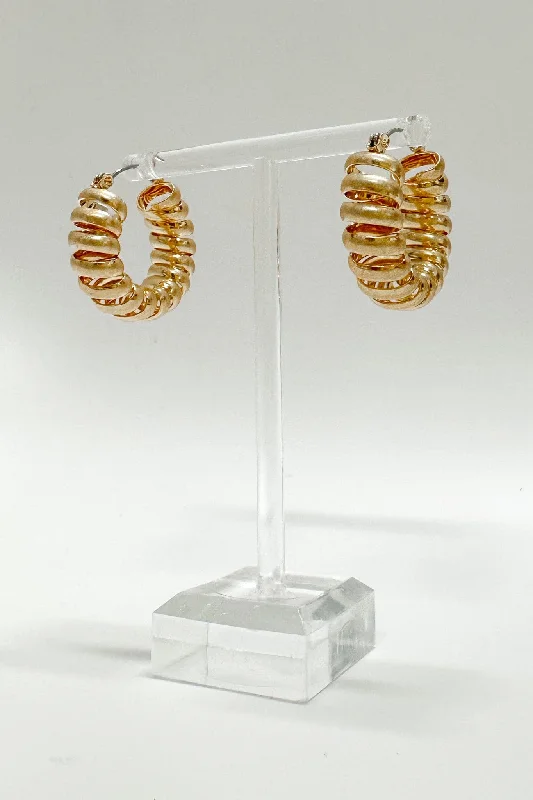 Drop Earrings for Gym Workout -Tightly Wound Coiled Hoop Earrings - BACK IN STOCK