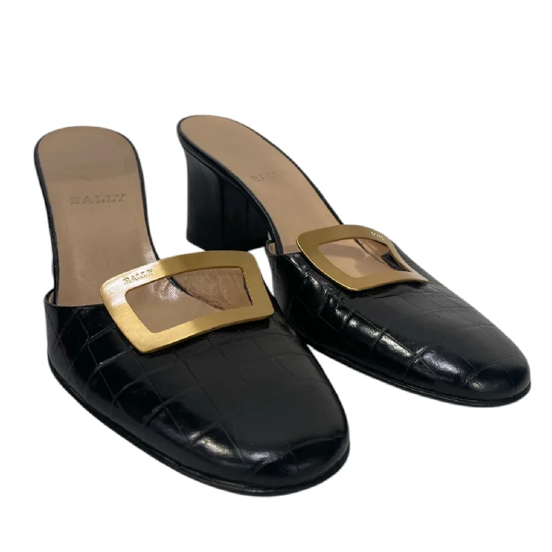 Beach sandals for women with flip-flop style and waterproof construction for comfort-BALLY/Heels/US 7.5/Leather/BLK/