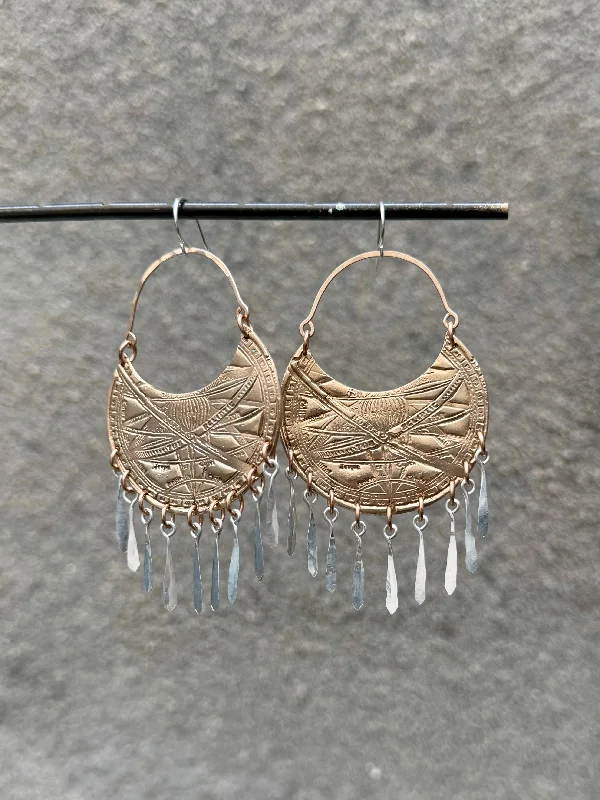 Drop Earrings with Textured Surface -Caravan Earrings