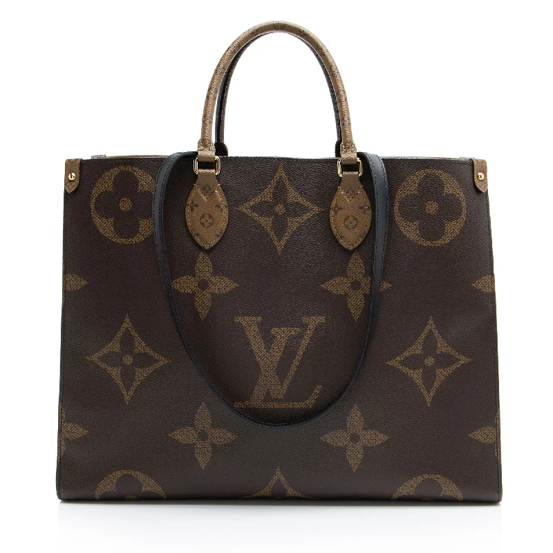 Handle bags with sleek silhouettes for fashion -Louis Vuitton Giant Monogram Canvas Onthego GM Tote