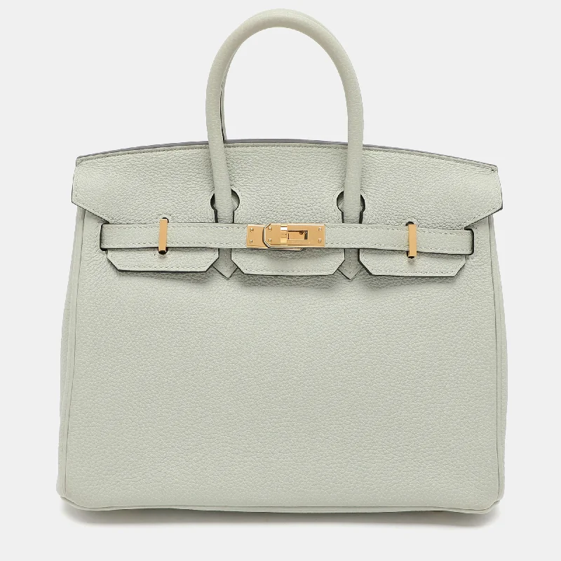 Handle bags with modern cutouts for style -Hermes Gris Neve Togo Leather Birkin 25 Bag