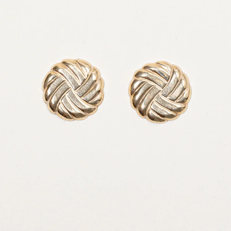 Hoop earrings with oversized designs for a bold, fashion-forward statement-14k Yellow Gold Shield Earrings