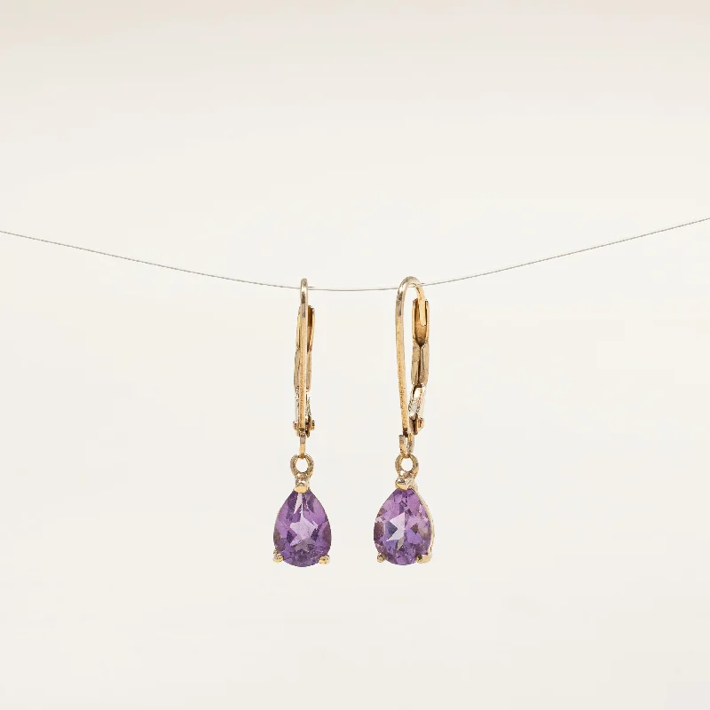 Hoop earrings with polished silver finish for a shiny, modern appeal-Amethyst Earrings | 1.20ctw |