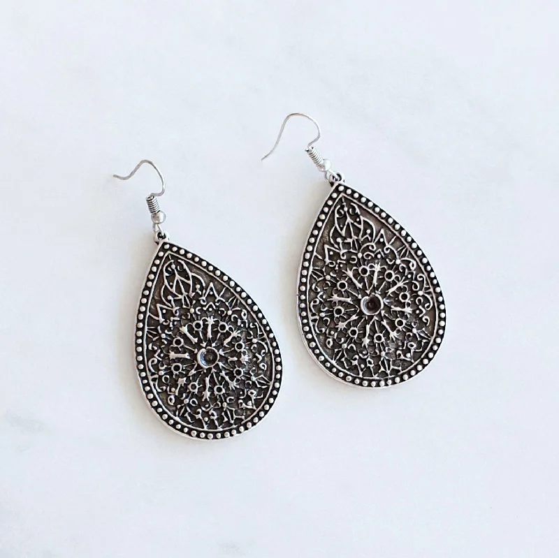 Best hoop earrings with cubic zirconia for a budget-friendly, dazzling look-Anatolian Boho Earrings - "Royalty"