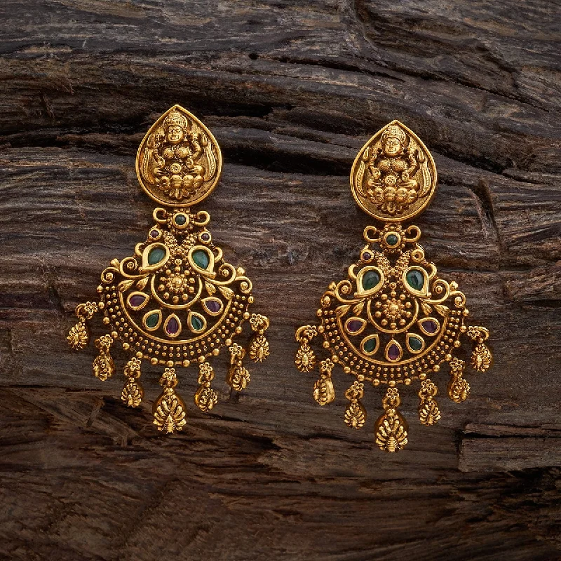 Hoop earrings with removable pendants for a versatile and customizable accessory-Antique Earring 170574