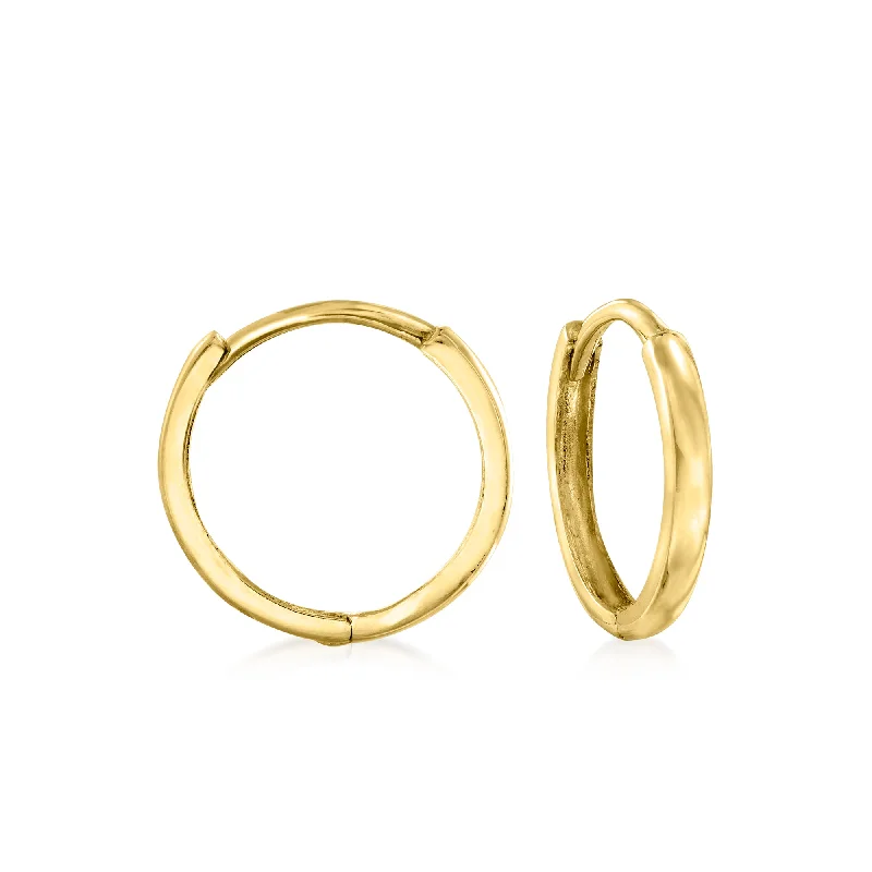 Best hoop earrings with marbled designs for a trendy and artistic effect-Canaria Italian 10kt Yellow Gold Petite Huggie Hoop Earrings