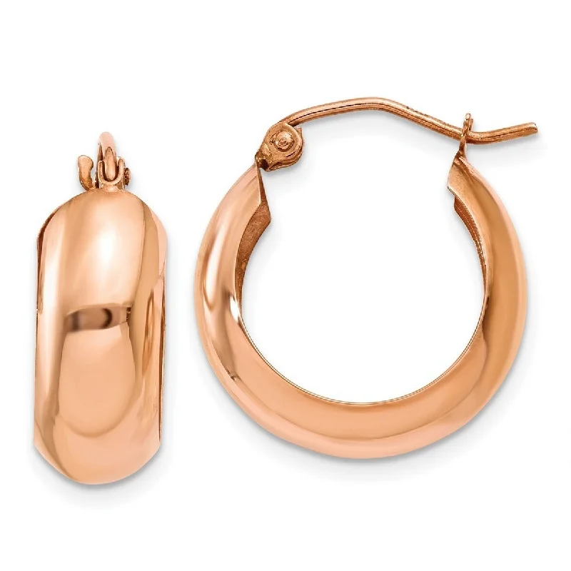 Best hoop earrings with vintage-style detailing for a nostalgic and timeless look-Curata 14k Rose Gold Solid Polished 21x6mm Wide Hoop Earrings