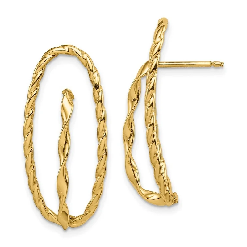 Best hoop earrings with detachable studs for a versatile and adjustable accessory-Curata 14k Twisted Fancy Post Earrings