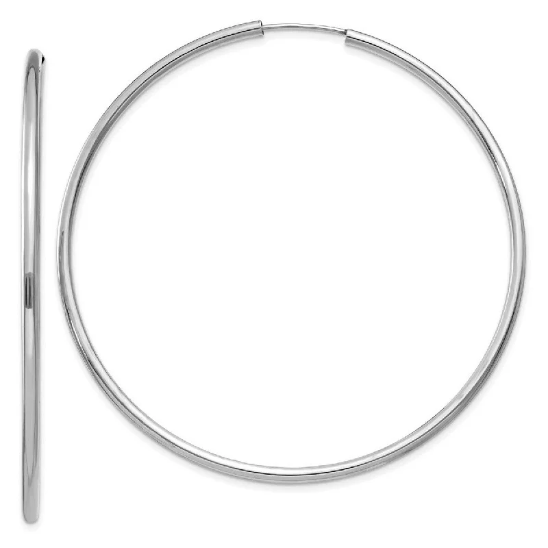 Best hoop earrings with detachable studs for a versatile and adjustable accessory-Curata 14k White Gold 56x2mm Polished Endless Hoop Earrings