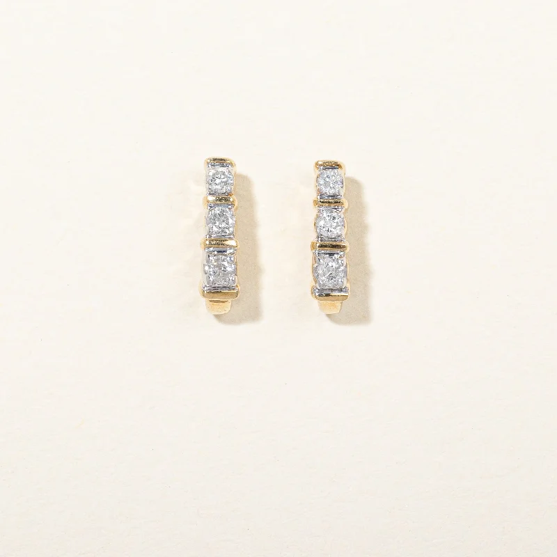 Hoop earrings with hammered textures for a boho-chic and rustic vibe-Diamond Earrings | 0.15ctw |