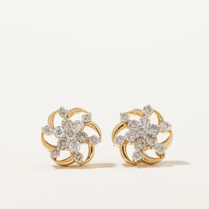 Hoop earrings with faceted crystals for added sparkle and shine-Diamond Earrings | 0.76ctw |