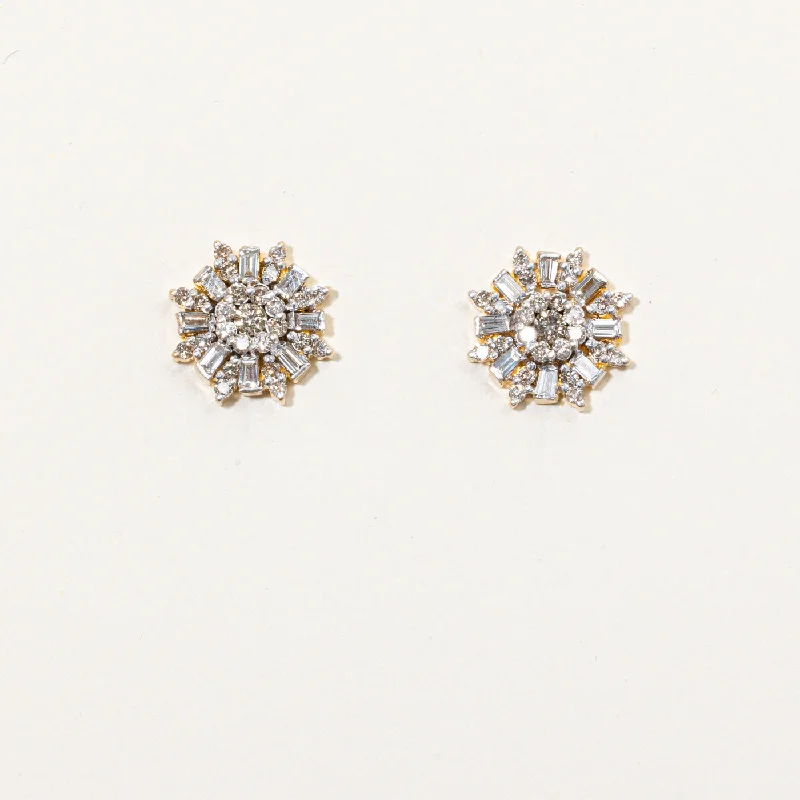 Hoop earrings with diamond-cut surfaces for added sparkle and shine-Diamond Cluster Earrings | 1.59ctw |