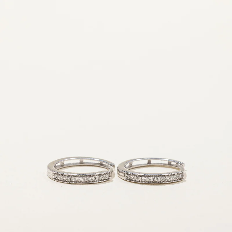 Hoop earrings with a matte finish for a sleek and sophisticated appearance-Diamond Huggie Earrings | 0.05ctw |