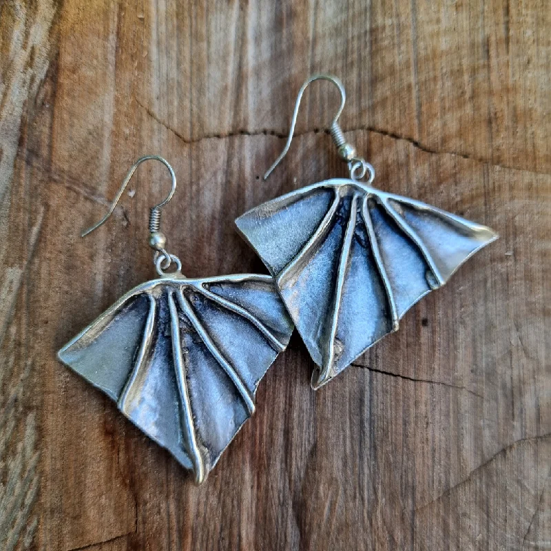 Best hoop earrings with geometric triangle shapes for a modern, chic design-Anatolian Boho Earrings - "Dragon Wings"