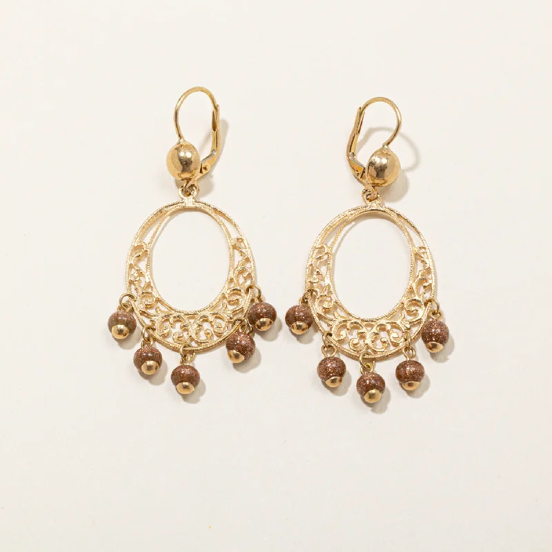 Best hoop earrings with rose gold for a romantic and warm aesthetic-Goldstone Glass Bead Earrings | 5.00ctw |