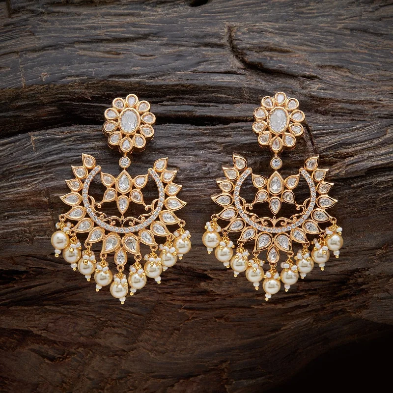 Hoop earrings with dangling charms for a playful and fun look-Kundan Earring 151613