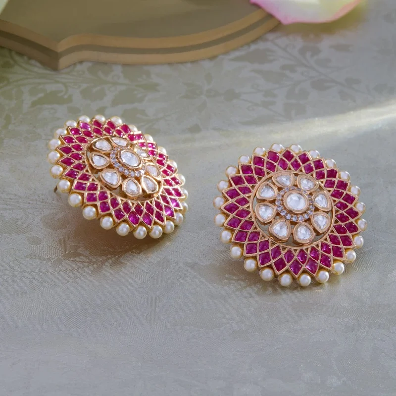 Best hoop earrings with snake chain details for a sleek and modern touch-Kundan Earring 167064