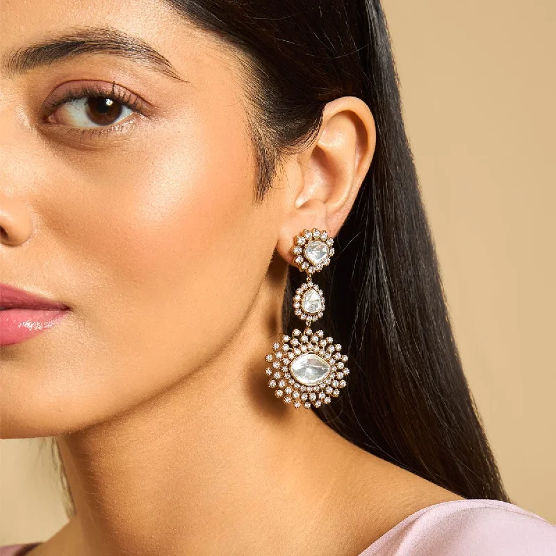 Hoop earrings with open designs for a modern, lighthearted vibe-Kundan Earring 173512