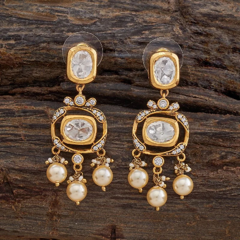 Best hoop earrings with asymmetrical designs for a fashion-forward, avant-garde look-Kundan Earring 177613