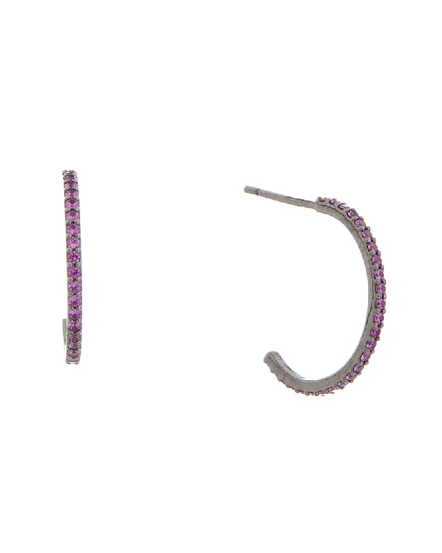 Best hoop earrings with oval shapes for a unique and elongated design-Lana Jewelry 14K 0.45 ct. tw. Pink Half Circle Earrings