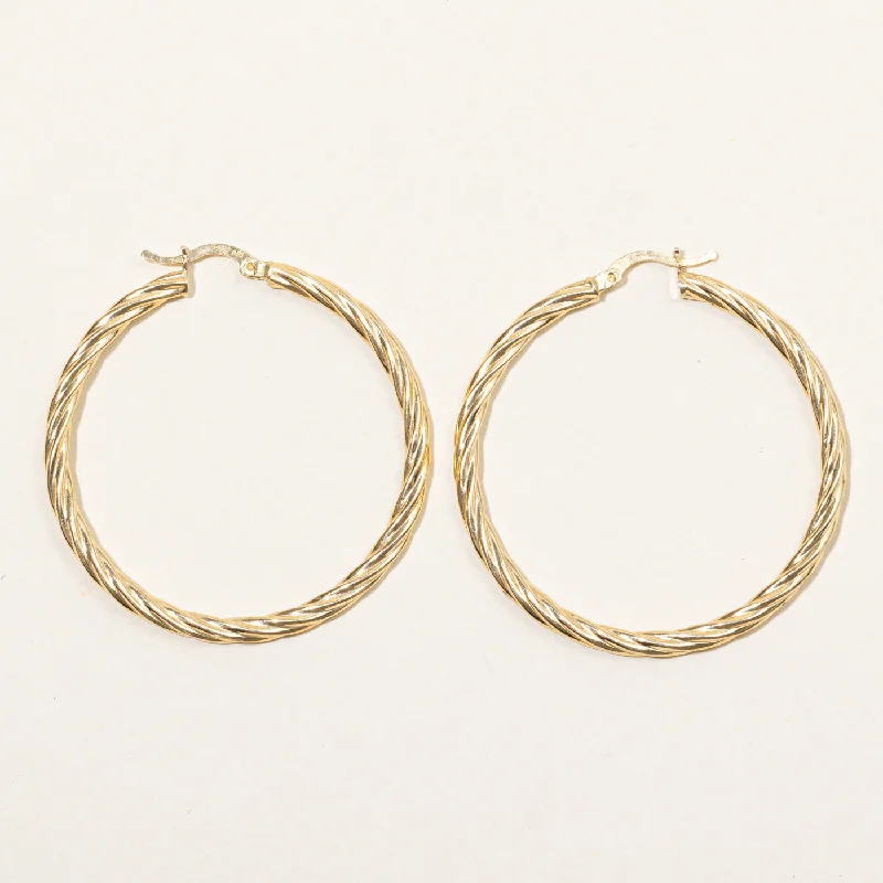 Best hoop earrings with infinity designs for a timeless and meaningful symbol-Large 14k Yellow Gold Hoop Earrings