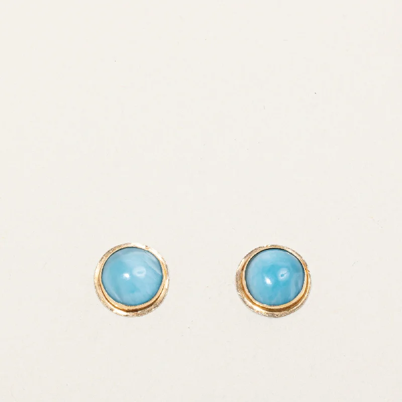 Hoop earrings with hammered copper for a warm and rustic aesthetic-Larimar Earrings | 2.50ctw |