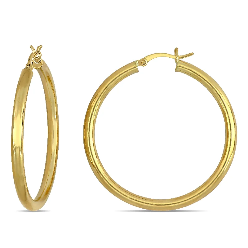 Hoop earrings with pearl accents for a chic and classic style-Mimi & Max 40mm Hoop Earrings in 10k Yellow Gold