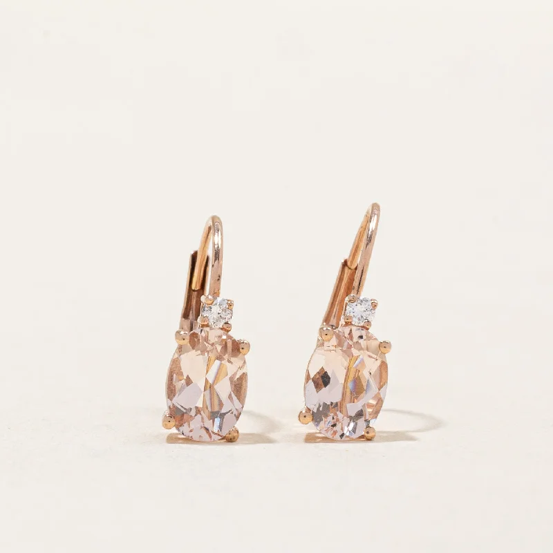 Hoop earrings with rhinestone-studded rims for a glamorous touch-Morganite & Diamond Earrings | 1.60ctw, 0.04ctw |