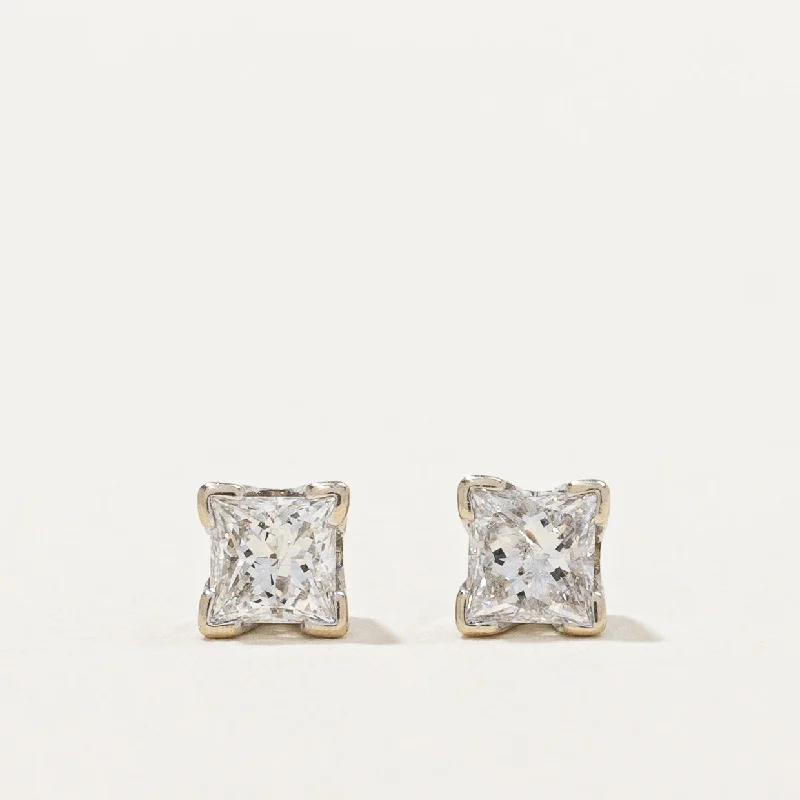 Hoop earrings with cut-out designs for a creative and lightweight effect-Princess Cut Diamond Earrings | 0.26ctw |