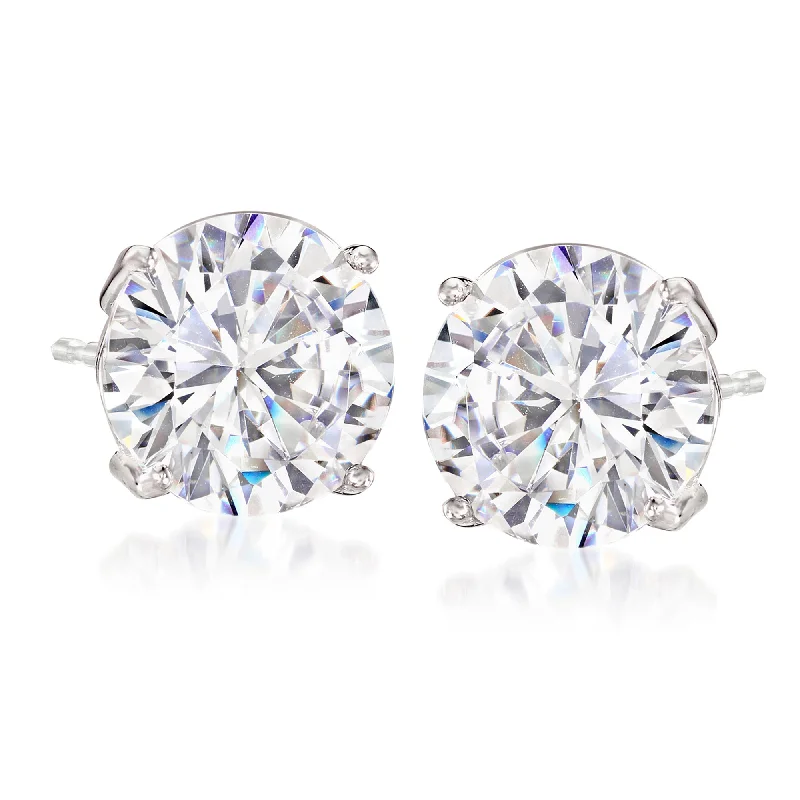 Hoop earrings with open designs for a modern, lighthearted vibe-Ross-Simons CZ in 14kt White Gold