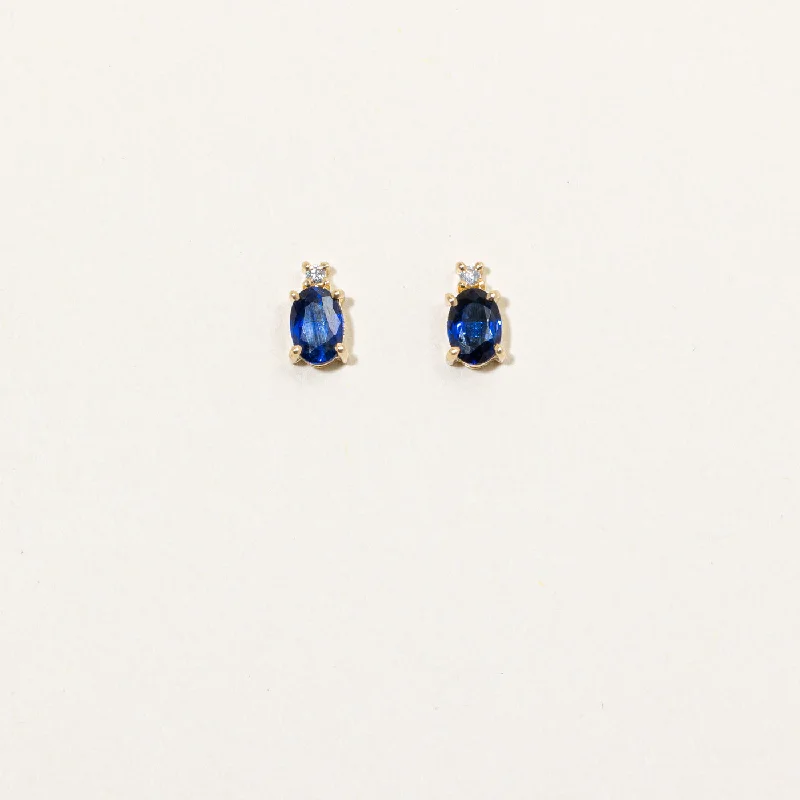 Best hoop earrings with matching bracelets for a coordinated jewelry set-Sapphire & Diamond Earrings | 0.90ctw, 0.03ctw |