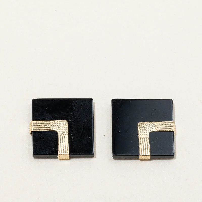 Best hoop earrings with smooth ceramic finishes for a polished, clean style-Square Onyx Earrings | 5.00ctw |