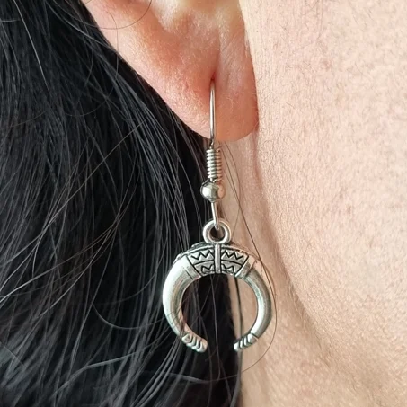 Medium hoop earrings for an everyday look with the perfect balance of style-Tibetan Silver Ox Horn Crescent Moon Earrings