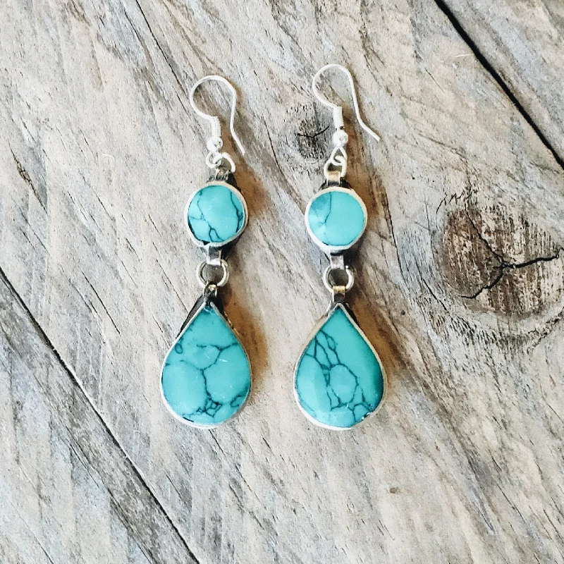 Tribal Green Stone Earrings