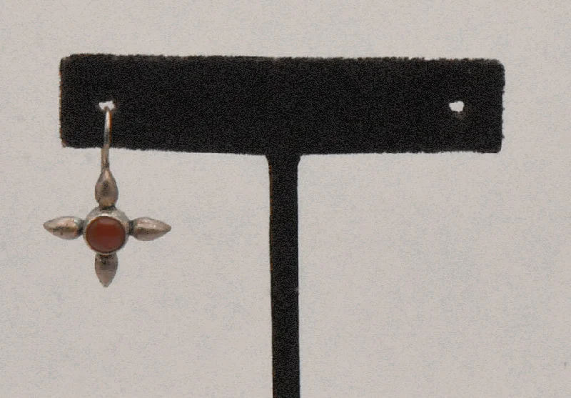 Hoop earrings with dangling charms for a playful and fun look-UNMATCHED Vintage Sterling Silver Carnelian Earring