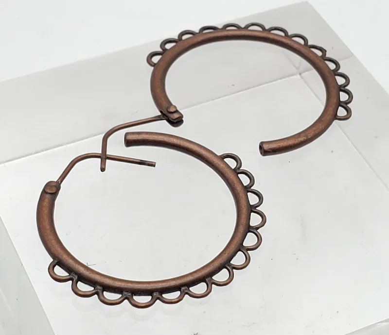 Best hoop earrings with stacked layers for a dimensional and bold look-Vintage Copper Hoop Earrings