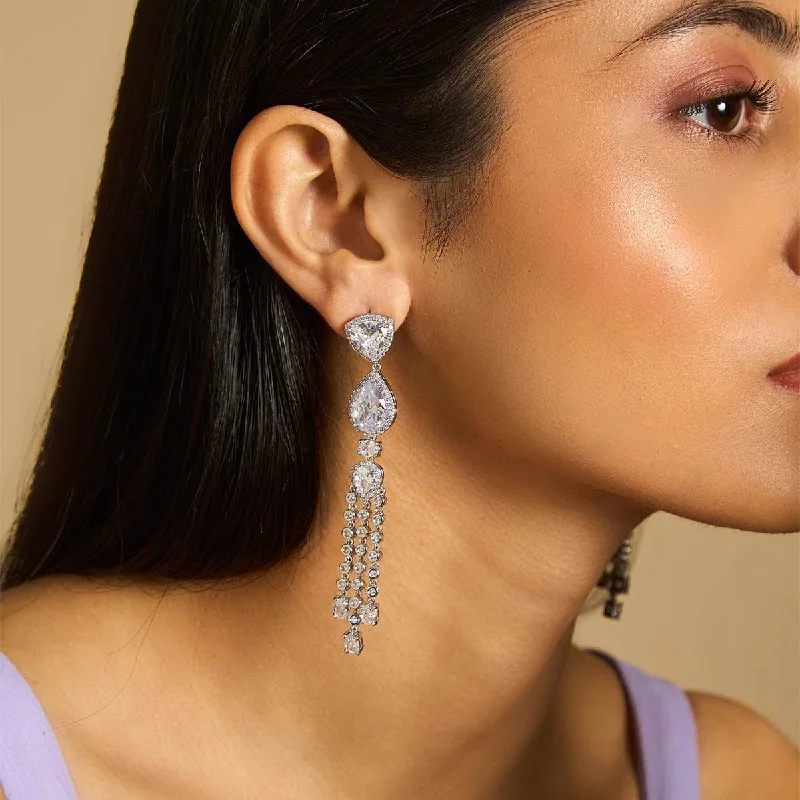 Hoop earrings with cut-out designs for a creative and lightweight effect-Zircon Earring 175200